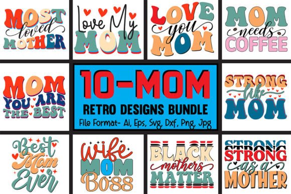 Download 10_Mother’s Day Retro Designs Bundle. - Designs Collection