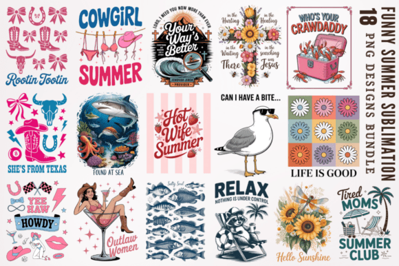 Download Funny Summer Sublimation Designs Bundle - Designs Collection