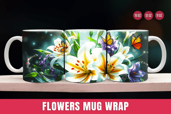 Download Flowers Mug Wrap Sublimation Designs - Designs Collection