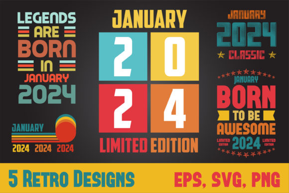 Download 5 Retro Designs - January 2024 - Designs Collection
