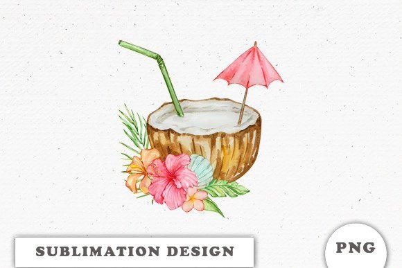 Download Coconut Cocktail Sublimation Designs - Designs Collection
