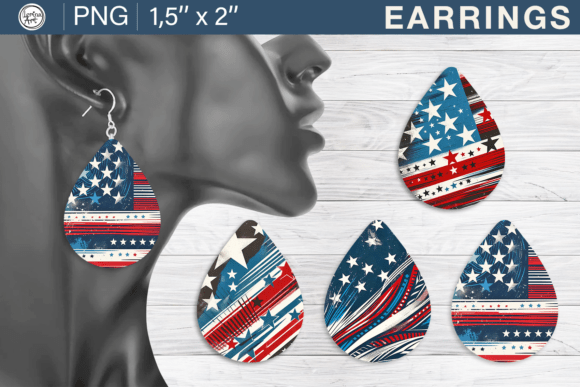 Download 4th of July Earrings Sublimation Designs - Designs Collection