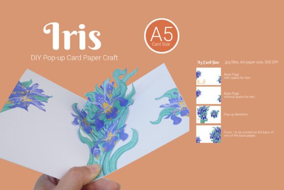 Download Iris Popup Card 3d Flowers Card - 3d flowers Collection