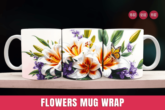 Download Flowers Mug Wrap Sublimation Designs - Designs Collection