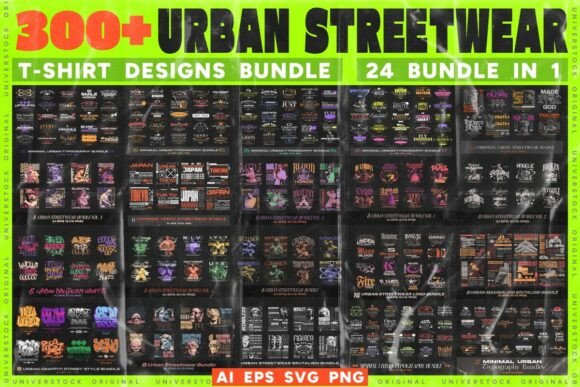 Download Urban Streetwear T-shirt Designs Bundle - Designs Collection