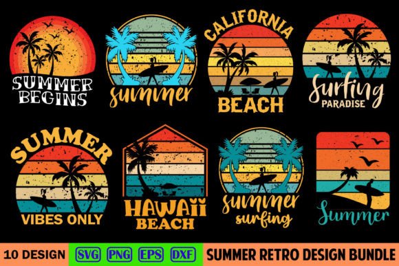 Download Summer Retro Designs Bundle - Designs Collection