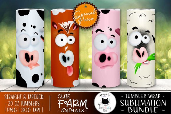 Download Cartoon Farm Animal Tumbler Designs - Designs Collection