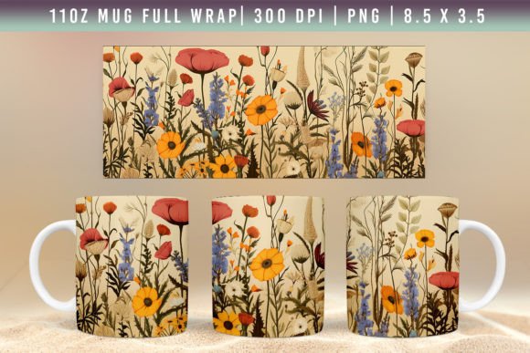 Download 3D Flower Mug Wrap, Sublimation Designs - Designs Collection